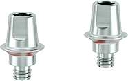 Render of two implant abutments on white