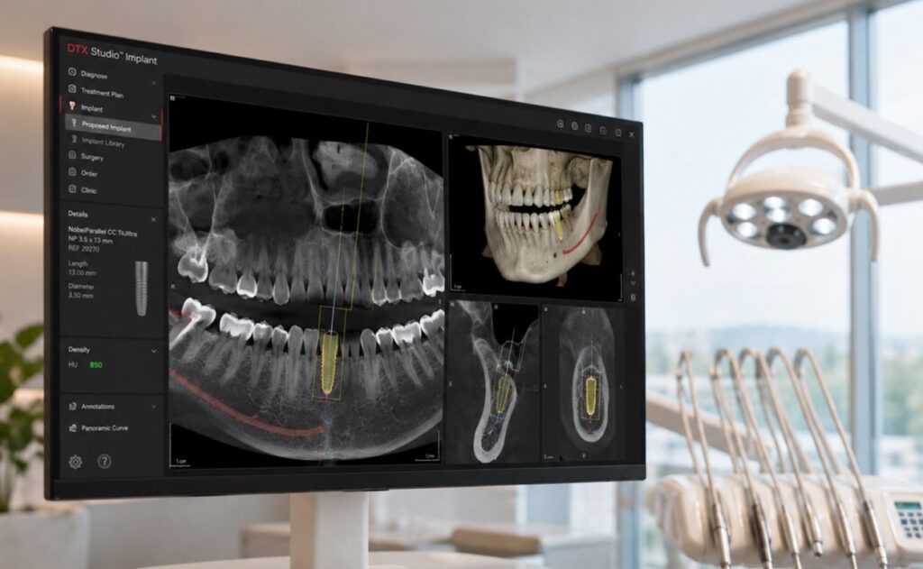 Screenshot of Nobel Biocare DTX Studio Implant software