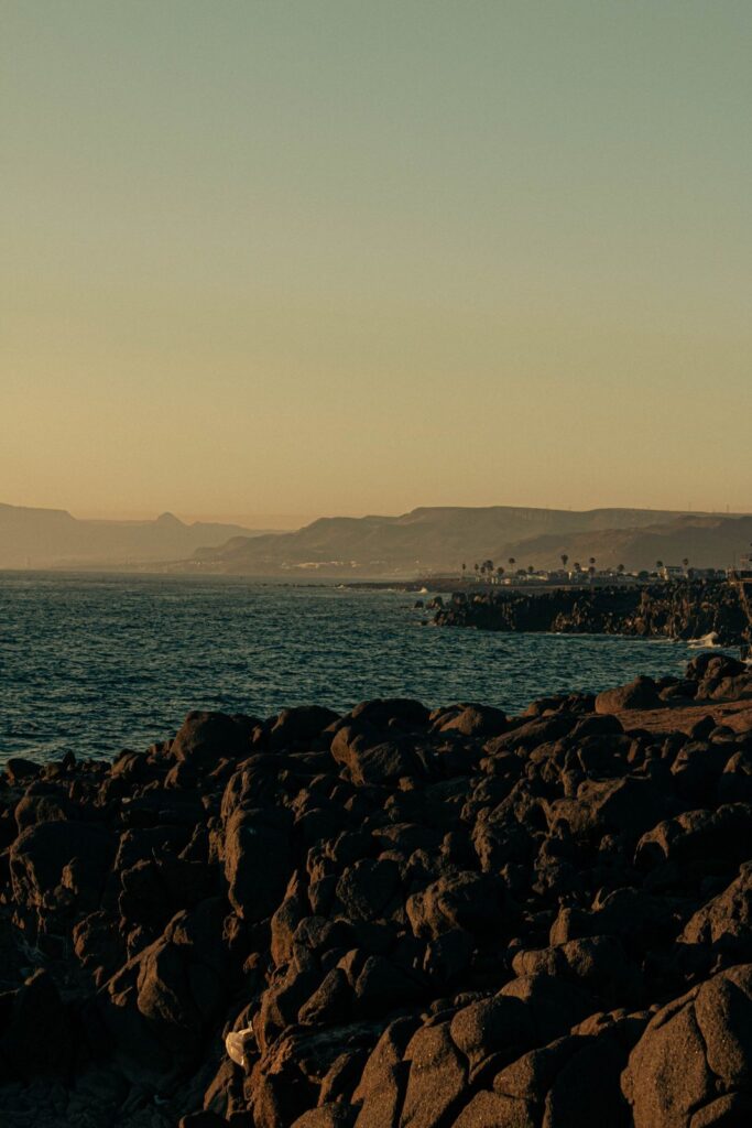 Rosarito coastline sunset Baja