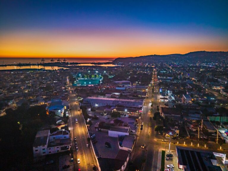 Tijuana coastline sunset aerial