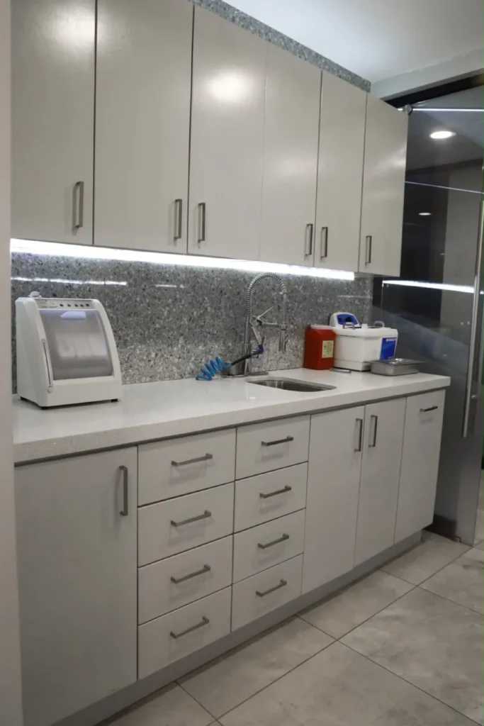 Instrument cleaning and sterilization station at Makeover Dental Studio in Tijuana